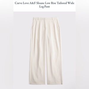 Abercrombie & Fitch Cream Pinstripe Wide Leg Pants
